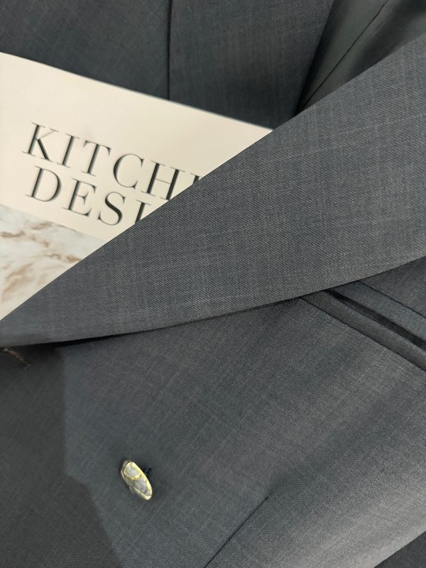 Gray Short Sleeve Suit Jacket for Women - Thin Summer Blazer, Trendy Korean Style 2025 Fashion, High-End Professional Look