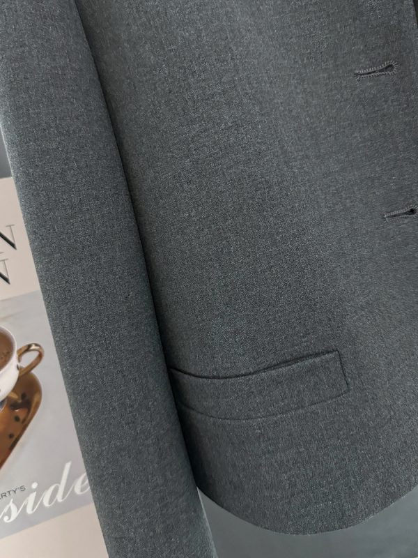 Gray Stylish Short Coat for Women - High-End Little Chanel Style, Versatile Elegant Outerwear for Spring and Autumn 2025