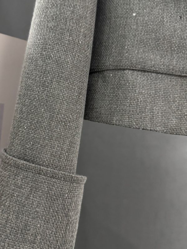 Gray Textured Wind Coat for Women - High-Quality Short Jacket for Spring & Autumn, Trendy Socialite Style