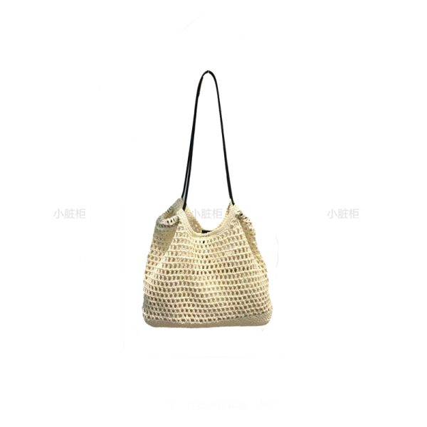 Handmade Woven Tote Bag - Retro Forest Style Cotton Shoulder Bag for Casual Vacations - Literary-Inspired Niche Design