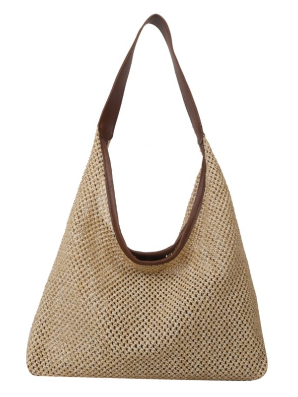 Handwoven Women's Vintage Tote Bag - Trendy Straw Woven Shoulder Bag with Large Capacity for Everyday Use