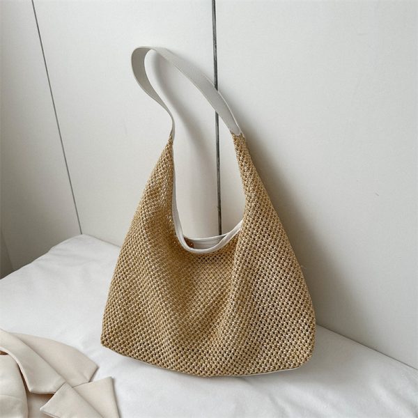 Handwoven Women's Vintage Tote Bag - Trendy Straw Woven Shoulder Bag with Large Capacity for Everyday Use