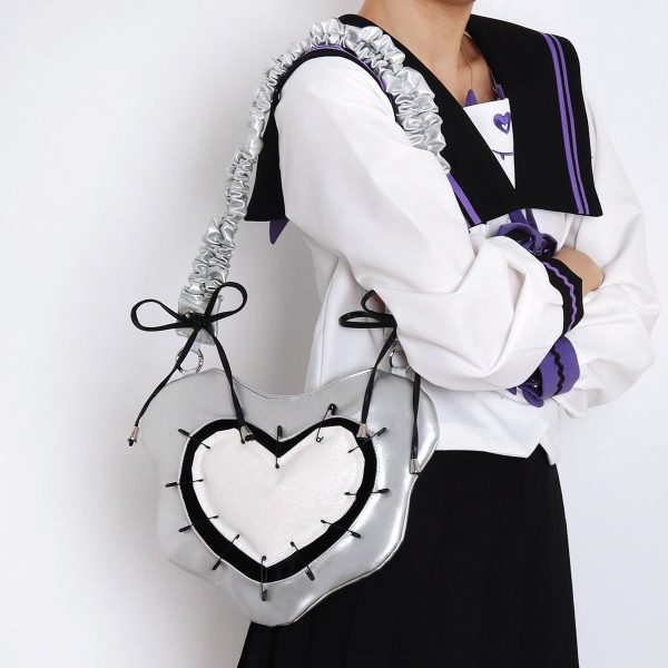 Heart Underarm Bag for JK Students - Sweet Cool Girl Versatile Shoulder Crossbody Lolita Style Fashion Bag