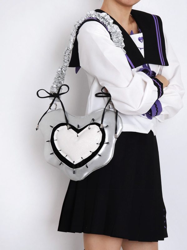 Heart Underarm Bag for JK Students - Sweet Cool Girl Versatile Shoulder Crossbody Lolita Style Fashion Bag