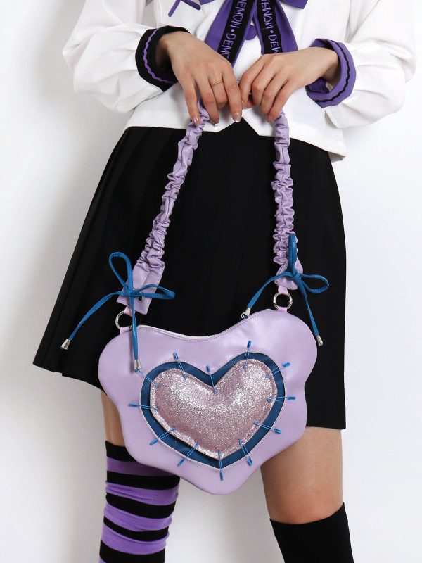 Heart Underarm Bag for JK Students - Sweet Cool Girl Versatile Shoulder Crossbody Lolita Style Fashion Bag