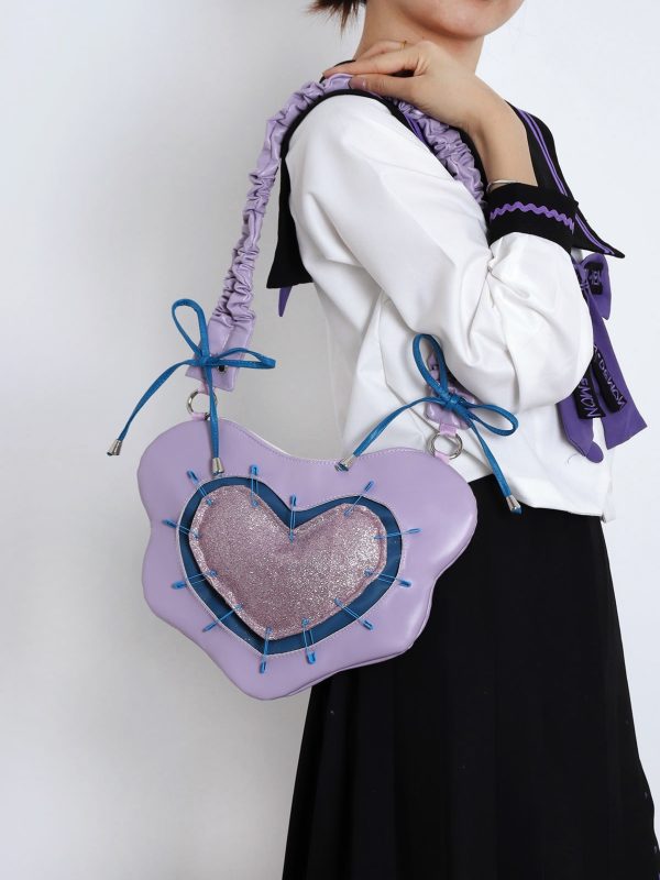 Heart Underarm Bag for JK Students - Sweet Cool Girl Versatile Shoulder Crossbody Lolita Style Fashion Bag