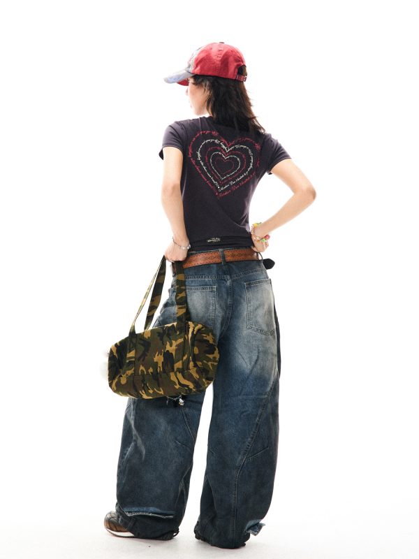 Heartbeat Cycle Letter Print Short Sleeve T-Shirt for Women - Summer Slim Fit Casual Top, Y2K Inspired Fashion