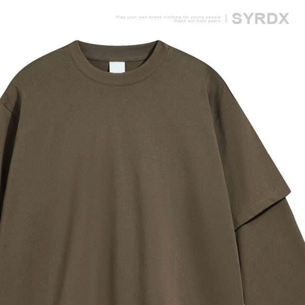 Heavyweight Two-Piece Long Sleeve T-Shirt for Men - Regular Fit Casual Base Layer Top for Spring and Autumn Fashion