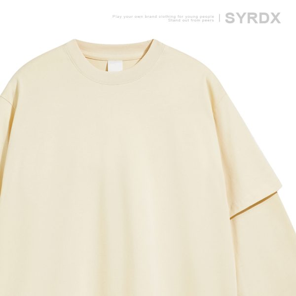 Heavyweight Two-Piece Long Sleeve T-Shirt for Men - Regular Fit Casual Base Layer Top for Spring and Autumn Fashion