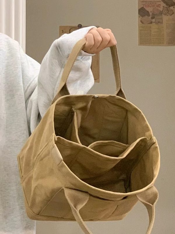 High-End Canvas Tote Bag for Women, Versatile Fashionable Lunch Bag, Chic Everyday Handbag