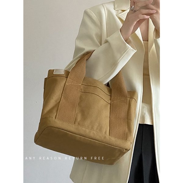 High-End Canvas Tote Bag for Women, Versatile Fashionable Lunch Bag, Chic Everyday Handbag
