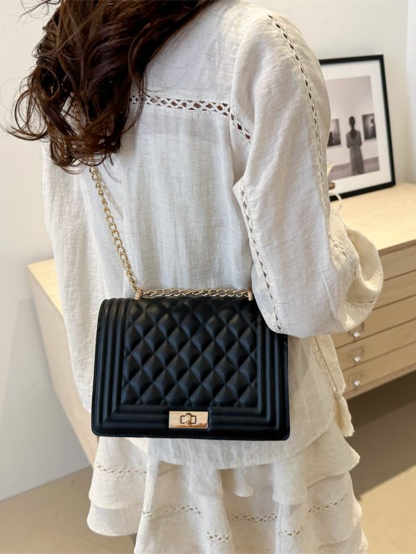 High-End Diamond-Pattern Crossbody Bag - 2025 Versatile Small Square Shoulder Bag for Casual Fashion