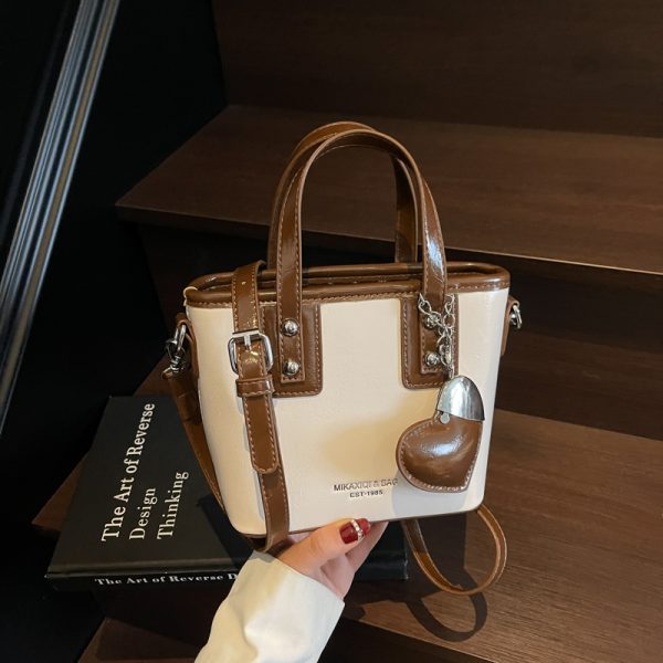 High-End Heart-Shaped Handbag for Women - Fashionable Tote Bucket Bag, 2025 New Style, Vegetable Basket Shoulder Crossbody Bag