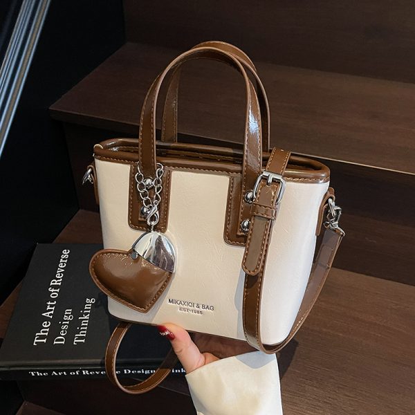 High-End Heart-Shaped Handbag for Women - Fashionable Tote Bucket Bag, 2025 New Style, Vegetable Basket Shoulder Crossbody Bag