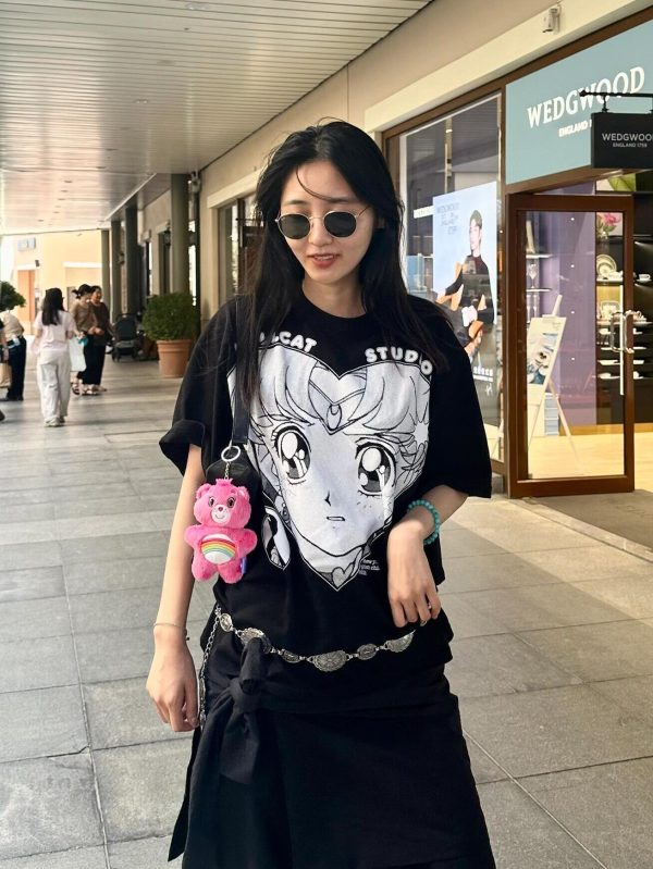 High-End Printed Slim-Fit Loose Pure Cotton Short-Sleeve T-Shirt for Women - Versatile Age-Reducing Style