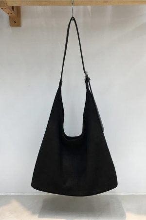 High-End Retro Suede Tote Bag for Autumn & Winter - Versatile Commuting Shoulder Crossbody Bag in Lazy Style