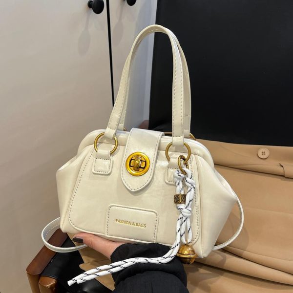 High-End Textured Bowling Bag for Women, Trendy Shoulder Crossbody Clip Bag, Fashionable 2025 Style