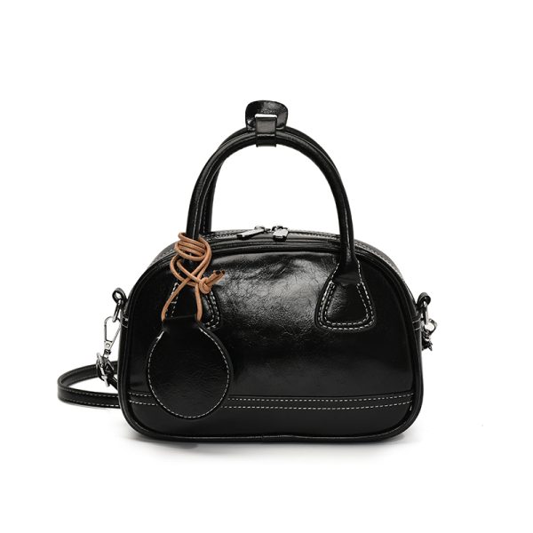 High-End Textured Handbag for Women - Trendy Bowling Tote & Crossbody Bag, Fashionable Design for 2025