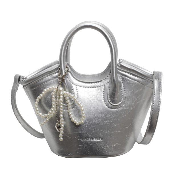 High-End Textured Mini Bucket Tote Bag for Women - 2025 Minimalist Stylish Crossbody Shoulder Bag