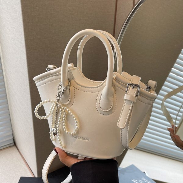 High-End Textured Mini Bucket Tote Bag for Women - 2025 Minimalist Stylish Crossbody Shoulder Bag