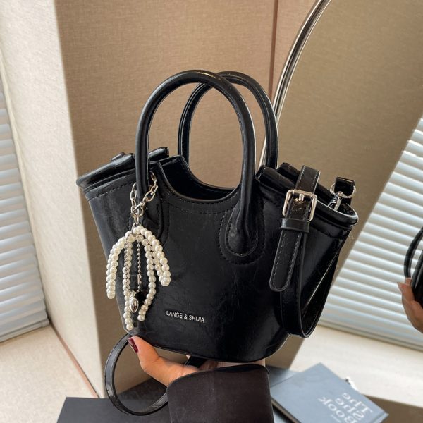 High-End Textured Mini Bucket Tote Bag for Women - 2025 Minimalist Stylish Crossbody Shoulder Bag