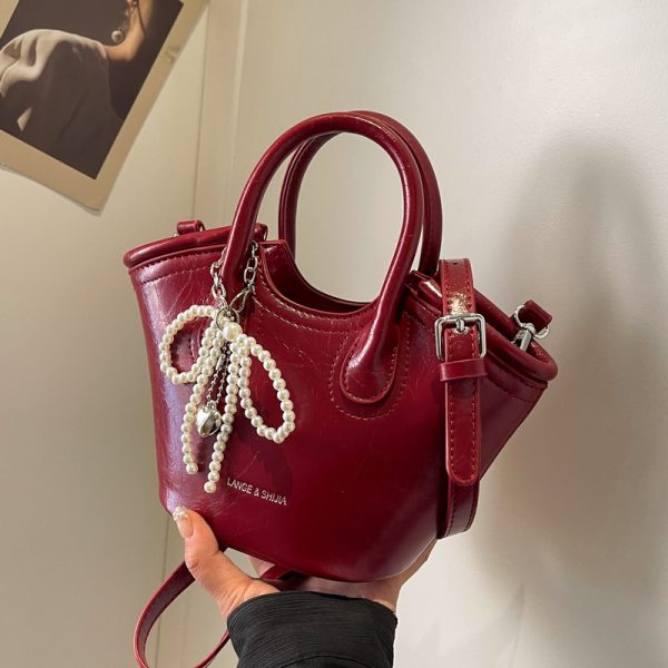 High-End Textured Mini Bucket Tote Bag for Women - 2025 Minimalist Stylish Crossbody Shoulder Bag