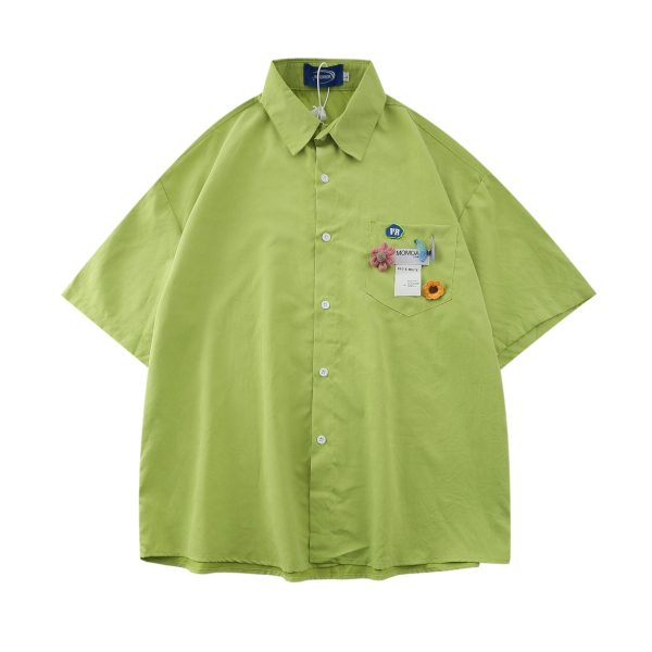 High-End White Short Sleeve Shirt for Women, Unique Loose Casual Design, Trendy Summer Fashion