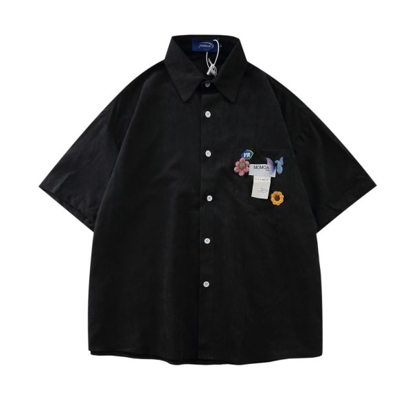 High-End White Short Sleeve Shirt for Women, Unique Loose Casual Design, Trendy Summer Fashion