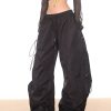 High-End Women's Wide-Leg Curved Knife Drawstring Cargo Pants - 2025 Fashion Trend, Slim Fit, Chic Paris Style