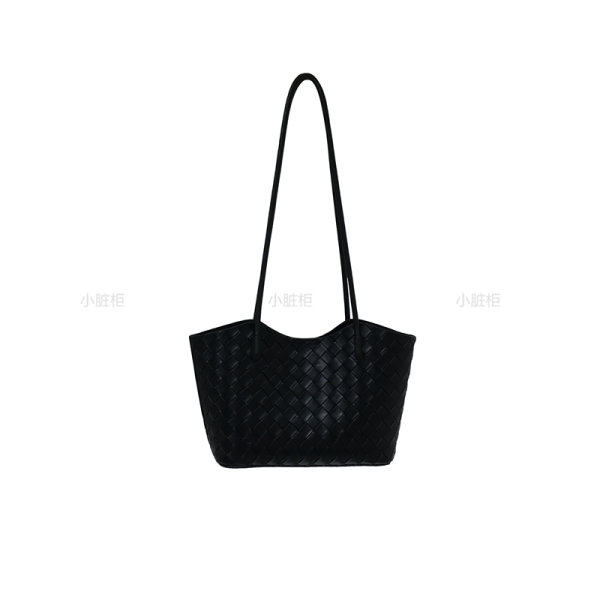 High-End Woven Textured Soft Leather Commuter Shoulder Tote Bag - Versatile Niche Design for Effortless Style