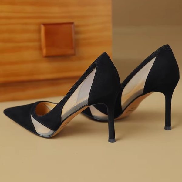 High Heels for Women - French Mesh Thin Versatile Fashion Shoes, Trendy High-End Italian Style