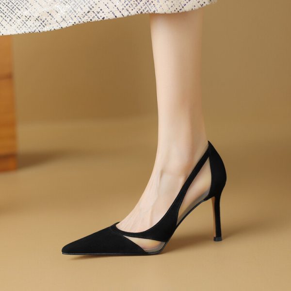 High Heels for Women - French Mesh Thin Versatile Fashion Shoes, Trendy High-End Italian Style