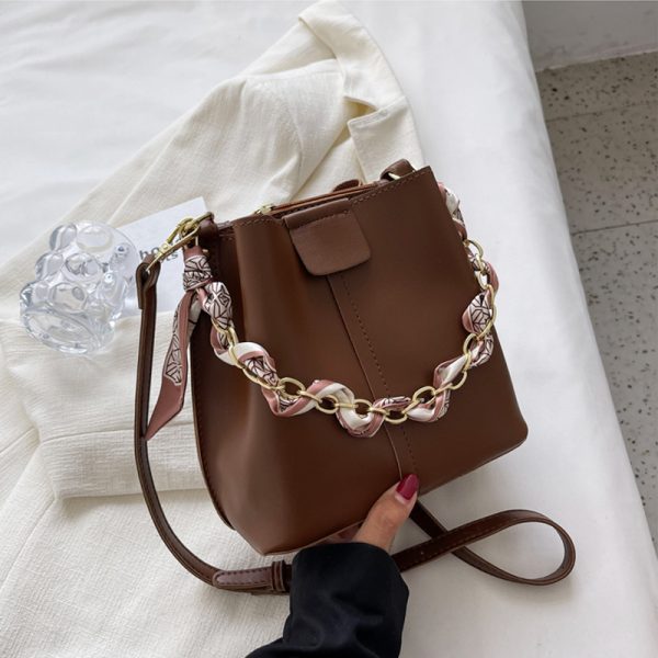 High-Quality Soft Leather Women's Shoulder Bag - Small Fragrant Wind Design, Chain Tote & Crossbody Style, Perfect for Everyday Use