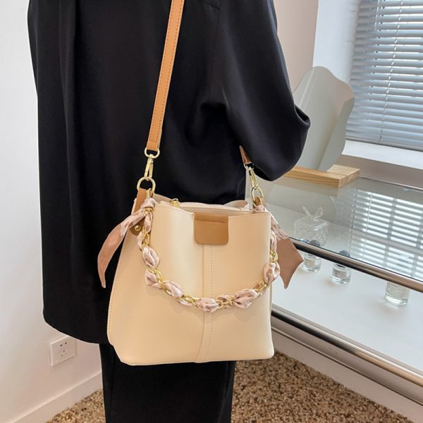 High-Quality Soft Leather Women's Shoulder Bag - Small Fragrant Wind Design, Chain Tote & Crossbody Style, Perfect for Everyday Use