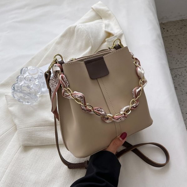 High-Quality Soft Leather Women's Shoulder Bag - Small Fragrant Wind Design, Chain Tote & Crossbody Style, Perfect for Everyday Use