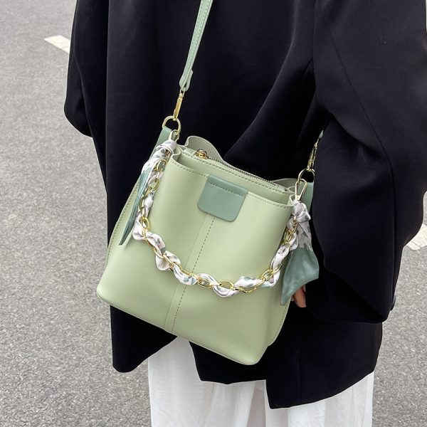High-Quality Soft Leather Women's Shoulder Bag - Small Fragrant Wind Design, Chain Tote & Crossbody Style, Perfect for Everyday Use