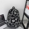 High Street Graffiti Reflective Backpack for Students - Large Capacity Unisex Design for Men and Women
