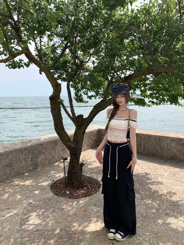 High Street Slay Casual Pants for Women - Summer American Vintage Loose Straight Cargo Pants - Y2K Style