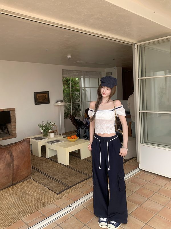 High Street Slay Casual Pants for Women - Summer American Vintage Loose Straight Cargo Pants - Y2K Style