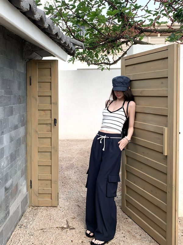 High Street Slay Casual Pants for Women - Summer American Vintage Loose Straight Cargo Pants - Y2K Style
