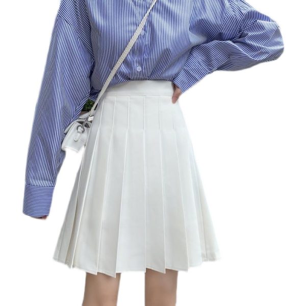 High-Waisted A-Line Pleated Skirt for Women, Plus Size Mid-Length Curvy Style, Autumn & Summer Essential