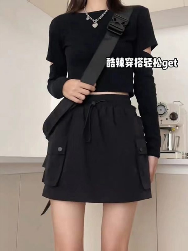 High-Waisted A-Line Plus Size Short Summer Skirt for Women - Slimming, Hip-Covering, Lightweight, Anti-Exposure Fashion