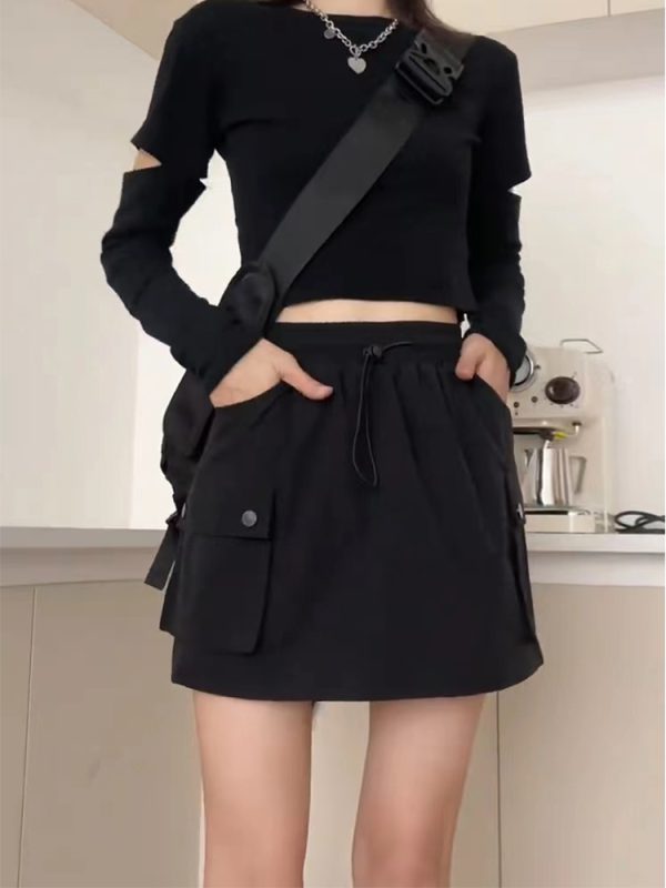 High-Waisted A-Line Plus Size Short Summer Skirt for Women - Slimming, Hip-Covering, Lightweight, Anti-Exposure Fashion