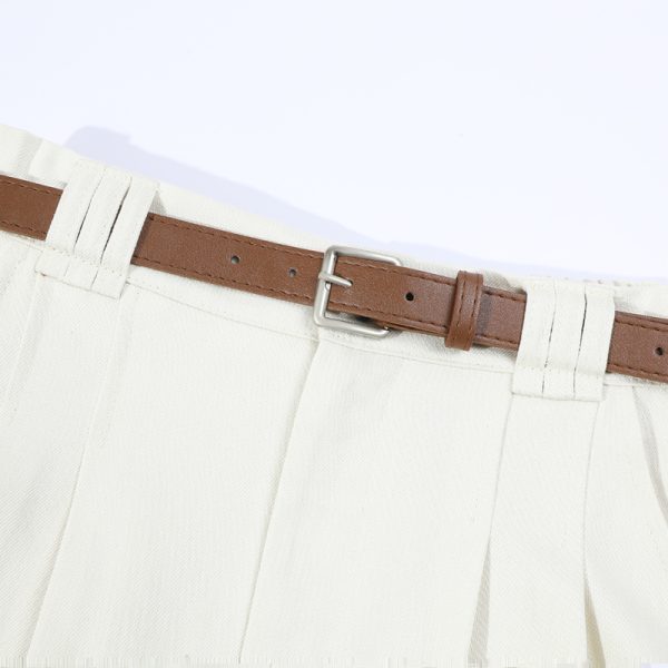 High-Waisted A-Line Skirt for Women - Simple College Style Mid-Length Umbrella Skirt for Spring/Summer 2025