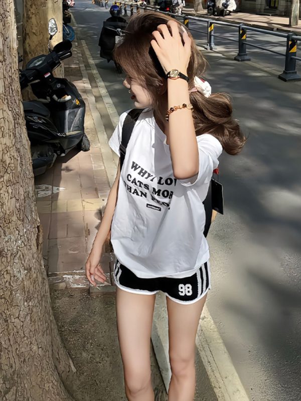 High-Waisted Black Patchwork Lace Trim Shorts for Women - Summer Retro Sexy Slim-Fit Sports Hot Pants