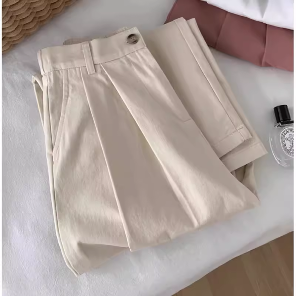 High-Waisted Black Plus Size Balloon Pants for Women - Casual Wide-Leg Nine-Point Trousers for Summer Style