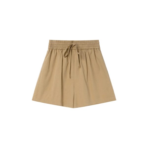High-Waisted Casual Shorts for Women, Elastic Waistband with Drawstring, Loose Fit, Spring/Summer Style, Petite Size Friendly