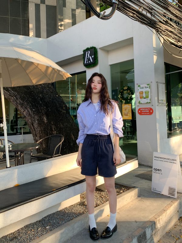 High-Waisted Casual Shorts for Women, Elastic Waistband with Drawstring, Loose Fit, Spring/Summer Style, Petite Size Friendly