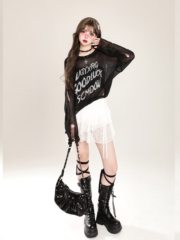 High-Waisted Irregular Ballet Skirt for Women - Summer Lace A-Line Short Skirt - Trendy Hot Girl Fashion