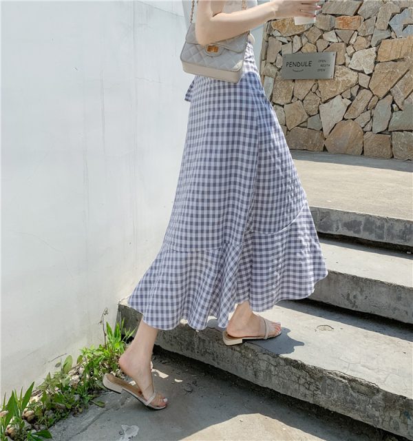 High-Waisted Irregular Floral Chiffon Skirt and Fishtail Long Dress for Travel, Beach, and Sun Protection